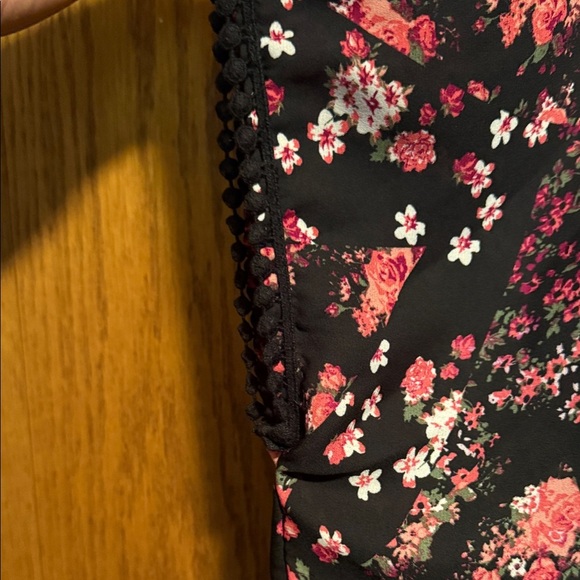 Floral Black and Pink Women's Blouse - Picture 4 of 4